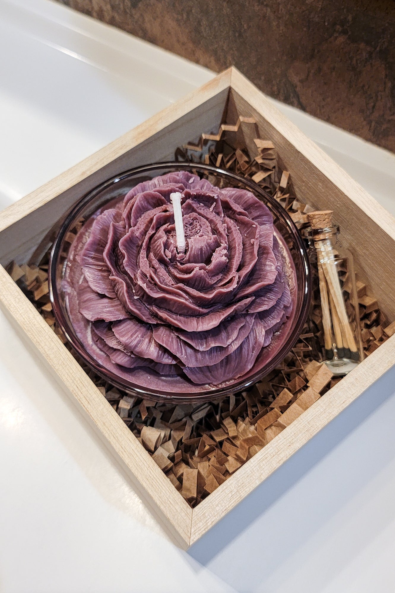 Peony Flower Candle Gift Box